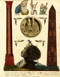 A View of the Sphinx at the Pyramids at Gizeh: a Patera with the Portraits of Osiris and Isis; and Sculptures of Egyptian Musicians; Pompey