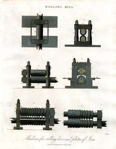 Rolling Mill: Technical Illustration of Iron Rolling Machines by John Pass