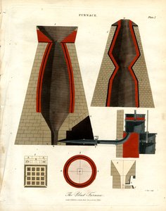 Technical Illustration of a Blast Furnace by John Pass