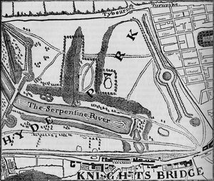 Map of Hyde Park, London by John Pine