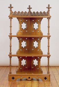 Carved and gilded Gothic Corner What-Not, c.1860