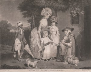 A Lady and Her Children Relieving a Cottager