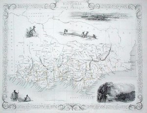 Victoria or Port Phillip, Australia, from a Series of World Maps published by John Tallis & Co, New York & London