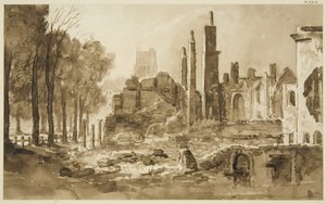 Ruins of Mansion House and Custom House by John Reverend Eden