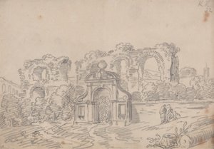 Baroque Arch and Roman Aqueduct Ruins by John Robert Cozens