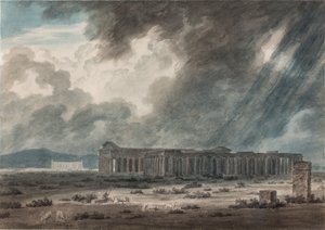 Ruins of Paestum near Salerno: The Three Temples by John Robert Cozens