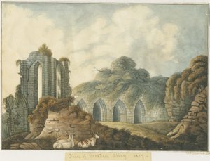 Croxden Abbey: Water Colour Painting by John Robert Fernyhough