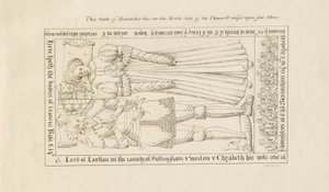 Standon Church - Tomb of Francis Rose: pen drawing by John Robert Fernyhough