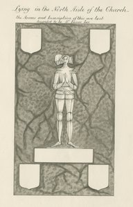Stone - Brass figure [Sir James Lee]: pen and wash drawing by John Robert Fernyhough