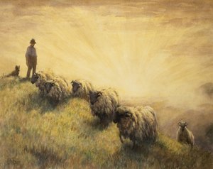 Shepherd Bringing Home his Flock by John Robert Keitley Duff