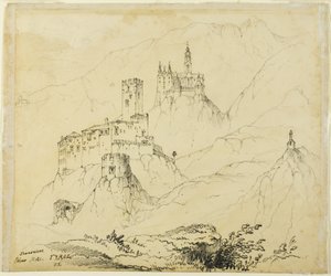 Fortresses in Tyrol, near Mals (recto); Castle in Lenzburg (verso) by John Ruskin
