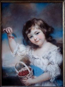 Portrait of a Little Girl in the Basket of Cherries by John Russell