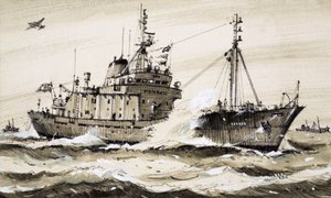 A British Frigate Patrolling the North Sea