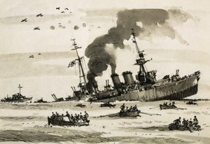 After the Malta Operation in 1942, the Cairo was Sunk by British Destroyers