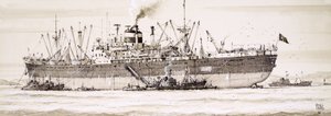 Russian trawlers swarm around a factory ship