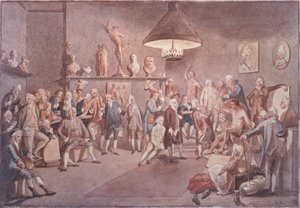 The Academicians of The Royal Academy in London, copy after a painting by Johann Zoffany