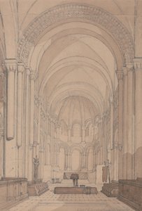 East End of the Abbey Church of Saint-Georges de Boscherville, near Rouen, Normandy by John Sell Cotman