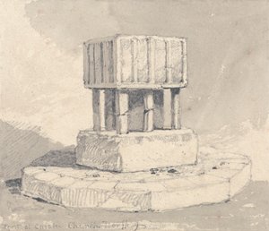 Font at Caister Church, Norfolk by John Sell Cotman