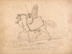 Horse Loaded with Artist’s Paraphernalia by John Sell Cotman