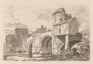 Liber Studiorum: Plate 26, Monnow Bridge, Monmouthshire by John Sell Cotman