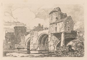 Liber Studiorum: Plate 26, Monnow Bridge, Monmouthshire by John Sell Cotman