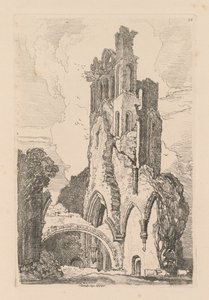 Liber Studiorum: Plate 34, Llanathony Abbey, Monmouthshire by John Sell Cotman