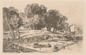 Liber Studiorum: Plate 8, Millbank on the Thames by John Sell Cotman
