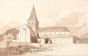 Notre Dame on the Water, Domfront, Normandy by John Sell Cotman