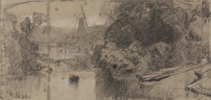 River Landscape, Probably near Thorpe, Norfolk by John Sell Cotman