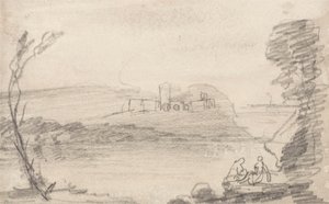 Ruin on a Lake, in the Manner of Richard Wilson by John Sell Cotman