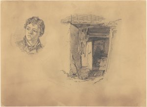 Head of a Boy; and the Entrance to a Shack by John Singer Sargent