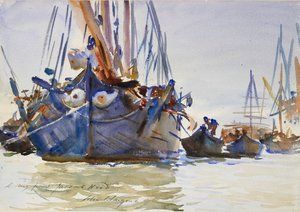 Italian sailing Vessels at Anchor, c1904-1907 by John Singer Sargent