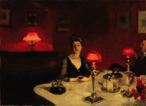 The Glass of Port (A Dinner Table at Night)