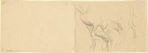 Study for "Shoeing Calvary Horses at the Front" (verso) by John Singer Sargent