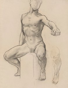 Study of Perseus for Perseus on Pegasus Slaying Medusa, mural, Stairway, Museum of Fine Arts, Boston by John Singer Sargent