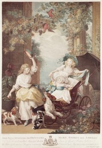 Princesses Mary, Sophia, and Amelia, Daughters of George III, Engraved by Francesco Bartolozzi by John Singleton Copley