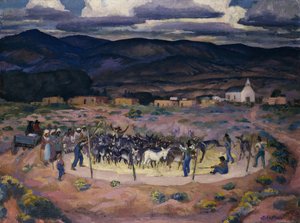 Burros Threshing by John French Sloan
