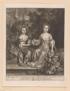 Portrait of Henrietta and Katherine Hyde with a Dove (title on object: The Lady Henrietta and the Lady Katherine Hyde, Daughters to the Right Honorable the Earl of Rochester) by John Smith