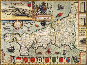 Map of Cornwall from the 