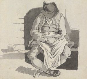 Study of a Man Asleep on a Bench by John Taylor