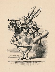 A Rabbit as Court Official Blowing a Trumpet for an Announcement by John Tenniel