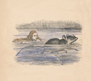 Alice Swimming with a Mouse in a Pool, 1889 by John Tenniel