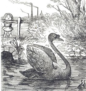 Cartoon commenting on the pollution of the Thames in London