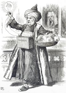 Cartoon depicting William Ewart Gladstone as Aladdin by John Tenniel