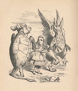 The Mock Turtle, Alice and The Gryphon by John Tenniel