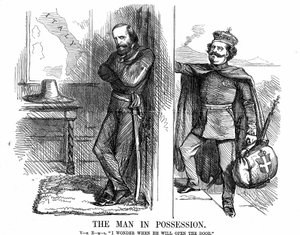 Unification of Italy: Victor Emmanuel II Knocking on the Door of Naples by John Tenniel