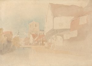 A View of Waltham Abbey, Herts, Essex by John Thirtle