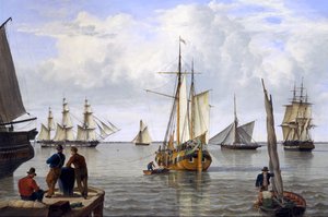 Shipping in the Thames Estuary by John Thomas Serres