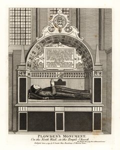 Edmund Plowden’s monument on the north wall in the Temple Church by John Thomas Smith