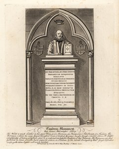 Grave monument to the Elizabethan antiquarian and herald William Camden, died 1623, in Poets Corner, Westminster Abbey by John Thomas Smith